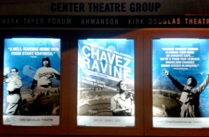 Posters for Chavez Ravine outside the Kirk Douglas Theater in Culver City